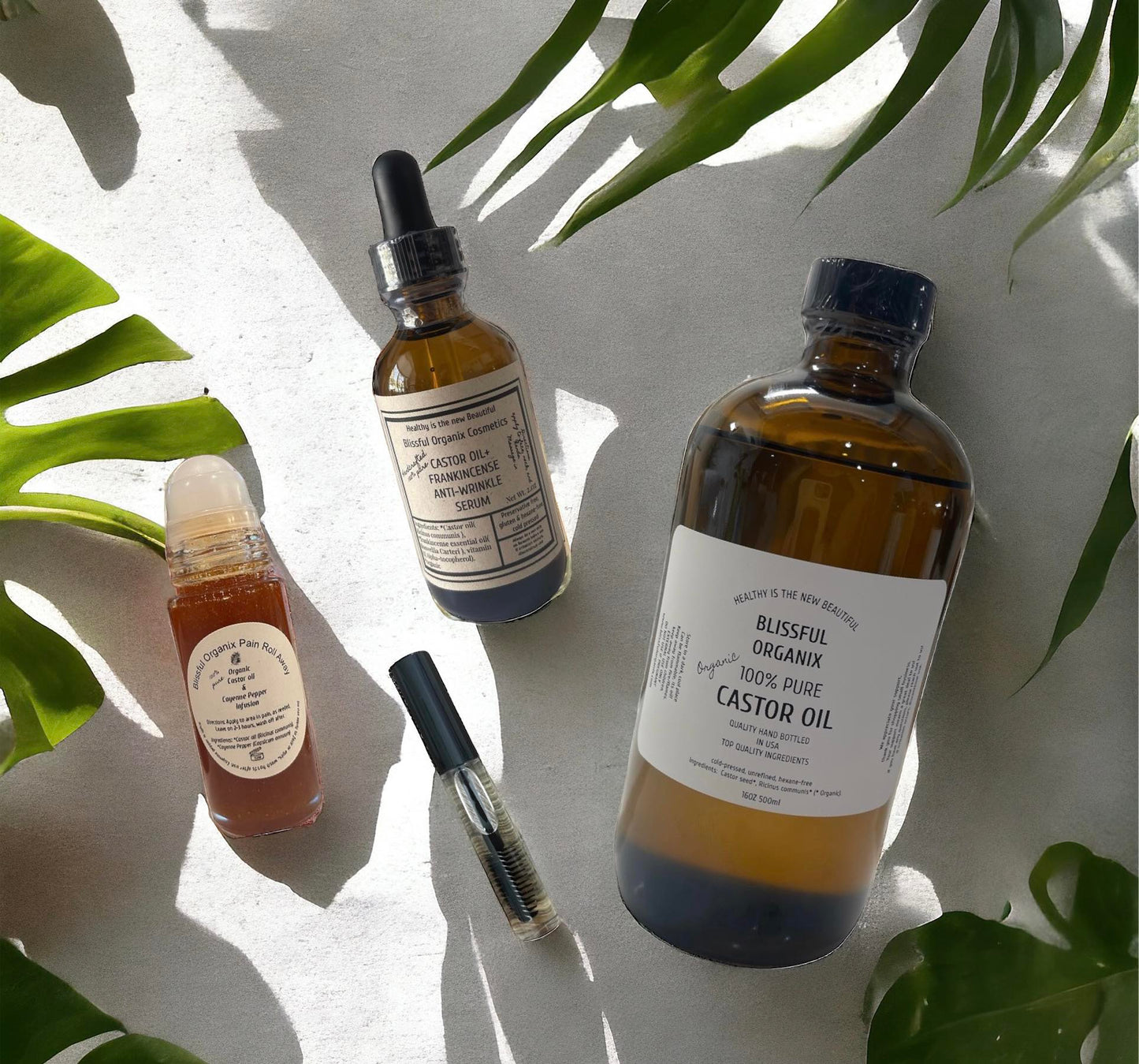 Different Sizes Glass Bottle Organic Castor Oil