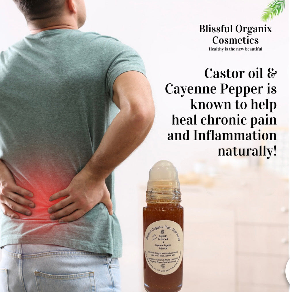 BLISSFUL ORGANIX ORGANIC CASTOR OIL & CAYENNE PAIN RELIEF ROLLER