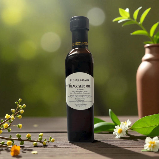 Organic Black Seed Oil – 100% Pure, Extra Virgin, Cold-Pressed 8.5oz glass bottle