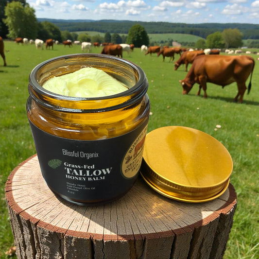 Organic Whipped Grass-Fed Beef Tallow & Manuka Honey Moisturizer Cream 4 oz
