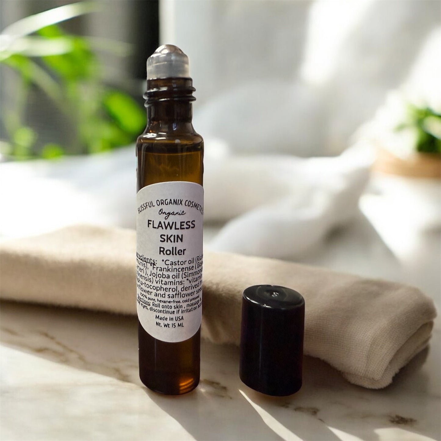 ORGANIC CASTOR OIL & FRANKINCENSE FLAWLESS TRAVEL SKIN ROLLER 15ml